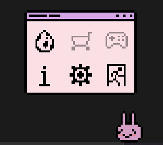 Screenshot of pixel-art animals with a menu with options above them